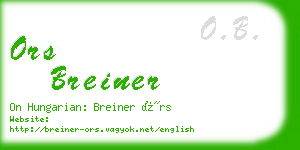 ors breiner business card